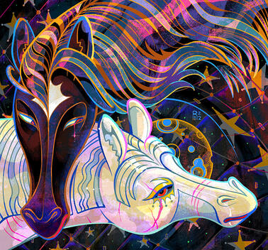 Moon and sky / horse